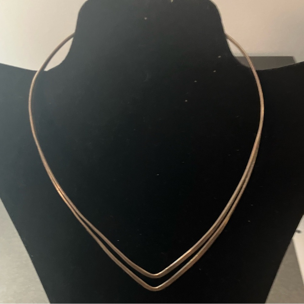 Sterling Silver Double Layer Choker Necklace